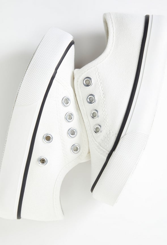 No Lace Slip On Sneaker White