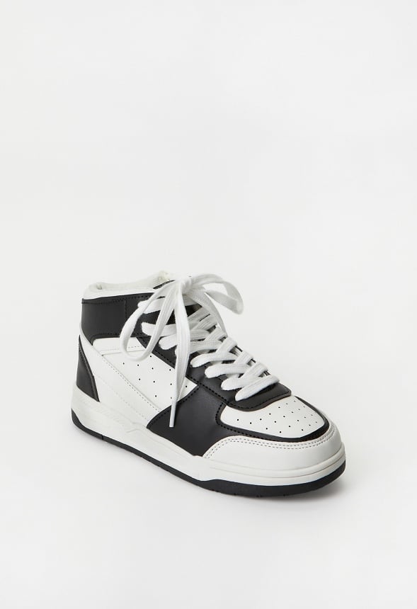 Pieced Court High Top Sneaker White