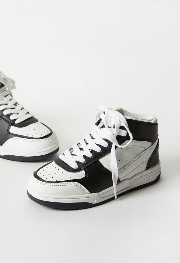 Pieced Court High Top Sneaker White
