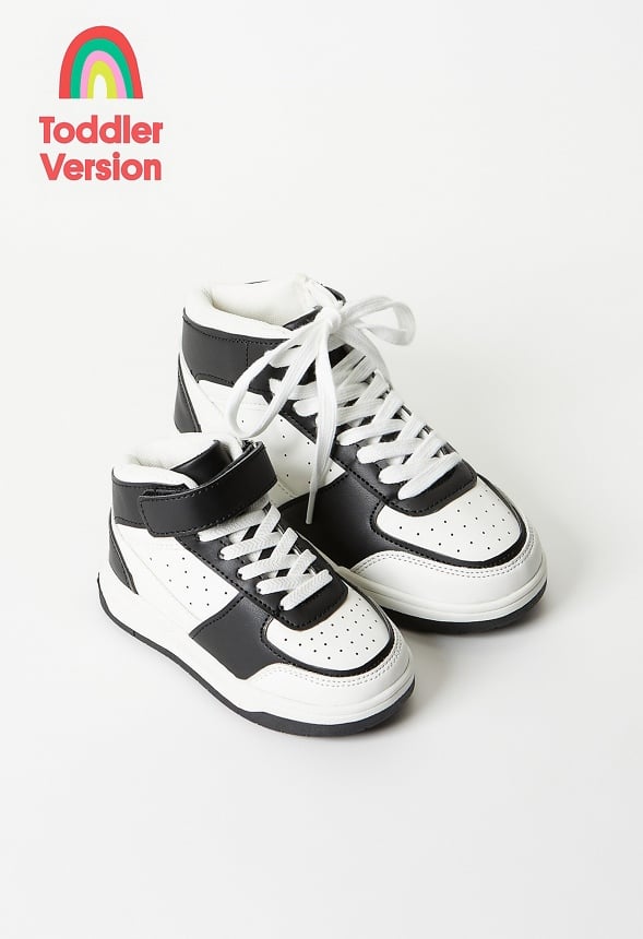 Pieced Court High Top Sneaker White