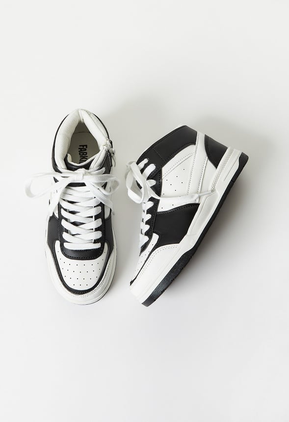 Pieced Court High Top Sneaker White