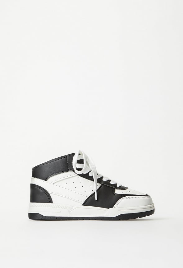 Pieced Court High Top Sneaker White