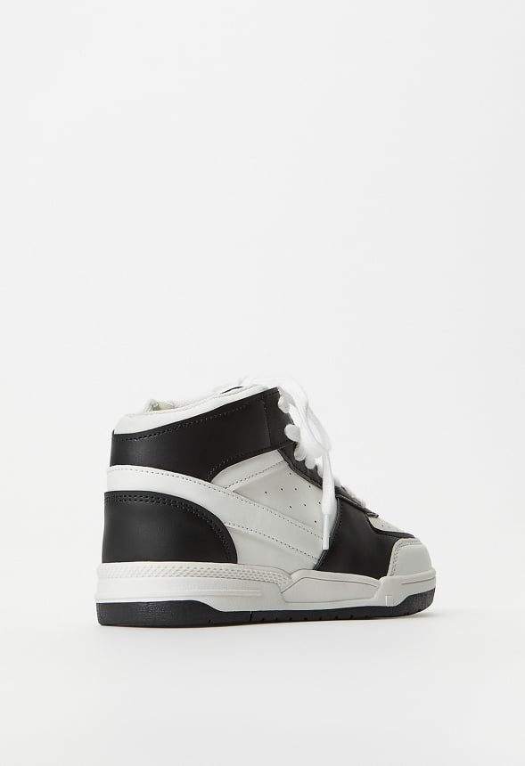 Pieced Court High Top Sneaker White