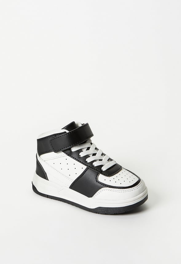 Pieced Court High Top Sneaker White