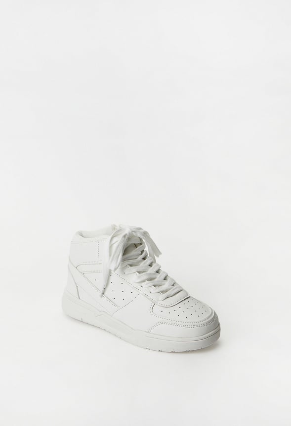 Pieced Court High Top Sneaker White