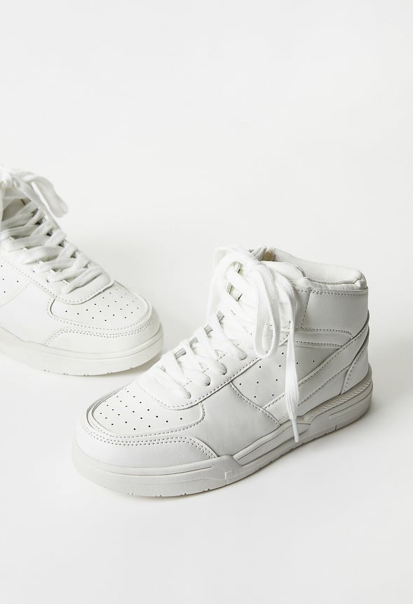 Pieced Court High Top Sneaker White