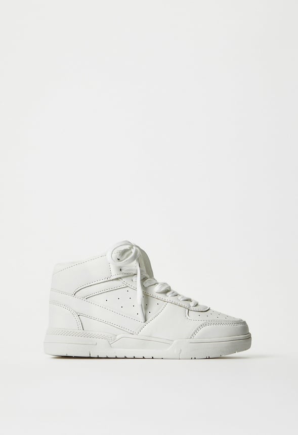 Pieced Court High Top Sneaker White