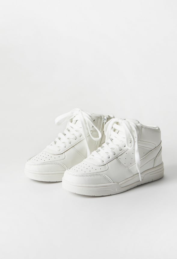 Pieced Court High Top Sneaker White