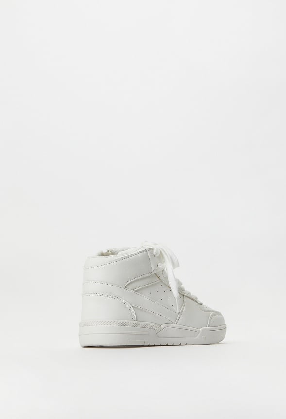 Pieced Court High Top Sneaker White