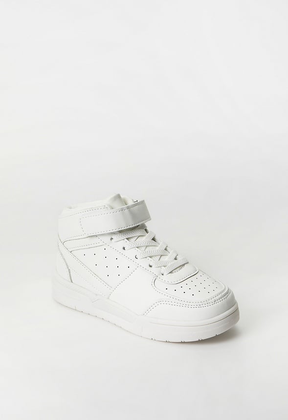 Pieced Court High Top Sneaker White