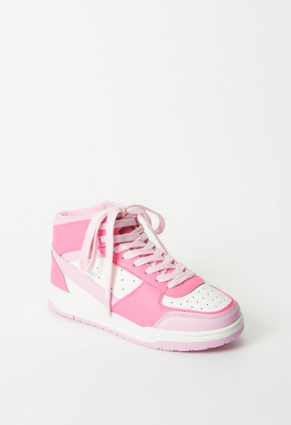 Pieced Court High Top Sneaker Pink