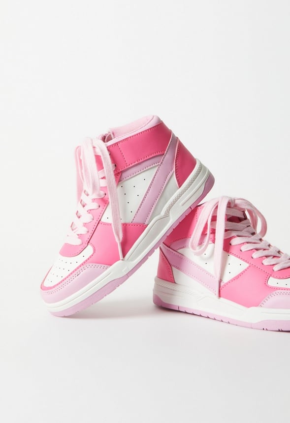 Pieced Court High Top Sneaker Pink