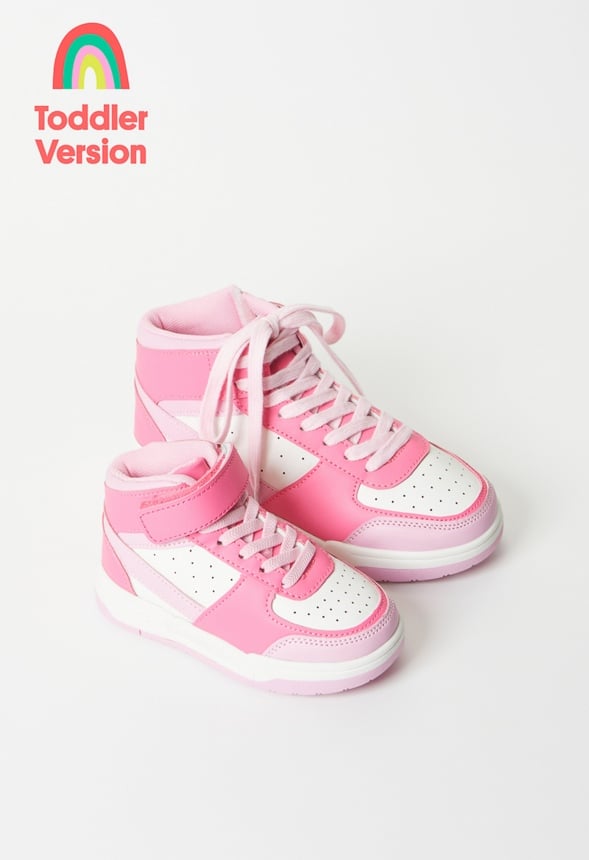 Pieced Court High Top Sneaker Pink