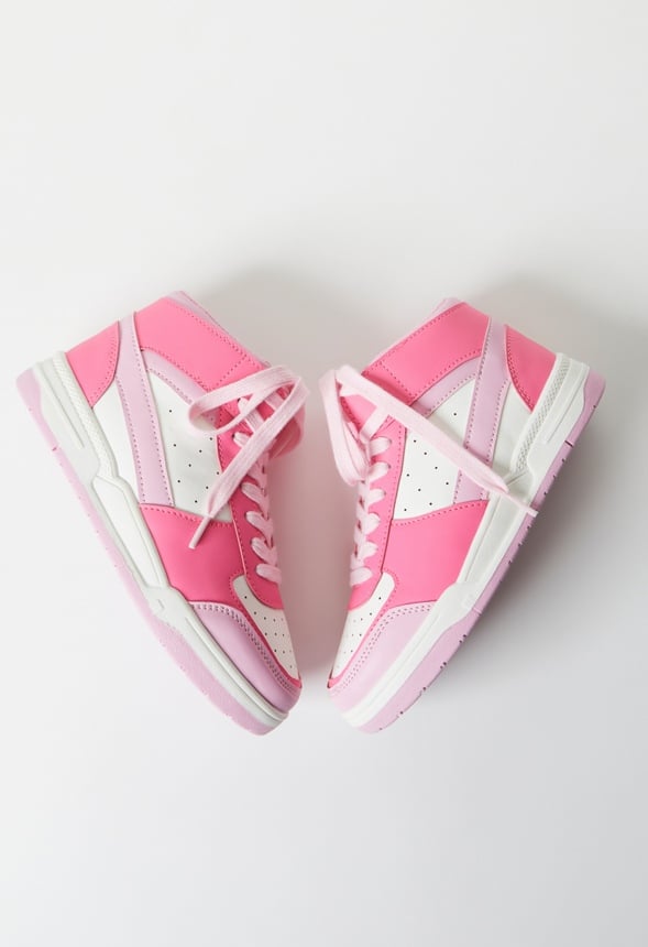 Pieced Court High Top Sneaker Pink