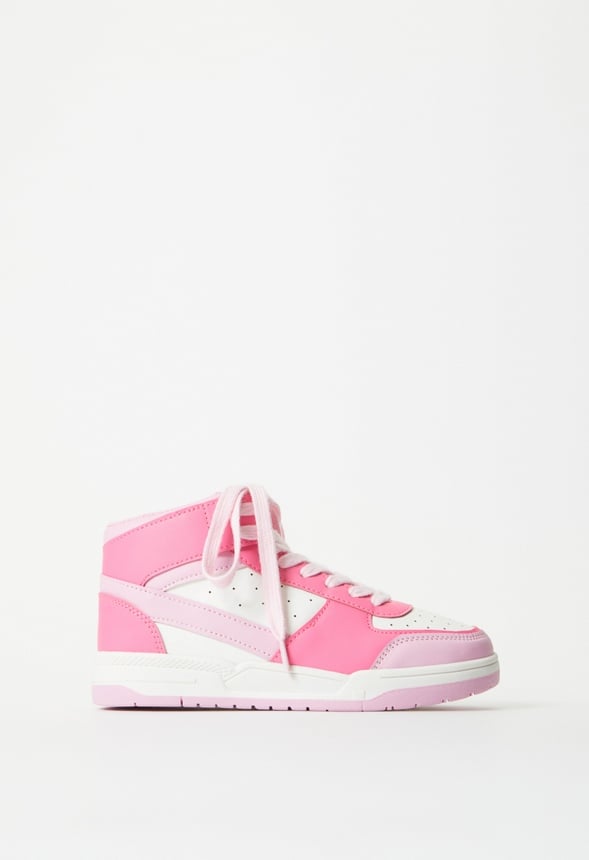 Pieced Court High Top Sneaker Pink