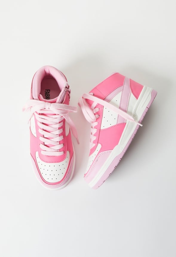 Pieced Court High Top Sneaker Pink