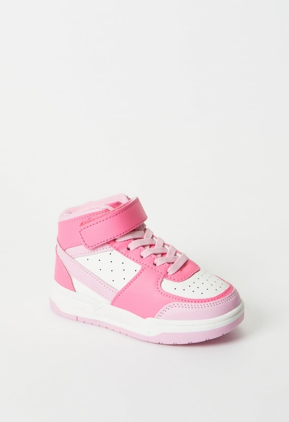 Pieced Court High Top Sneaker Pink