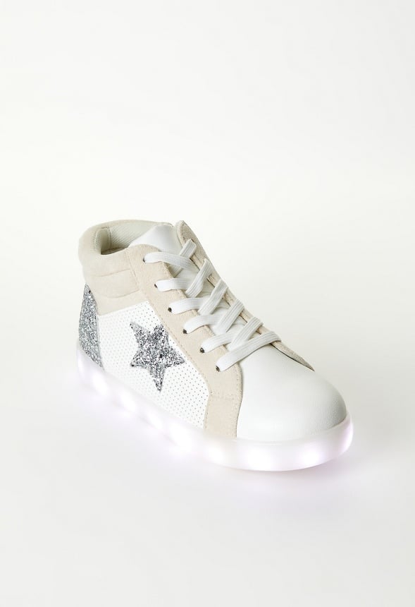 Side Icon Light Up High Top Sneaker White
