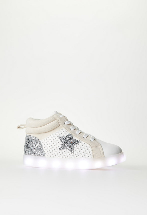 Side Icon Light Up High Top Sneaker White