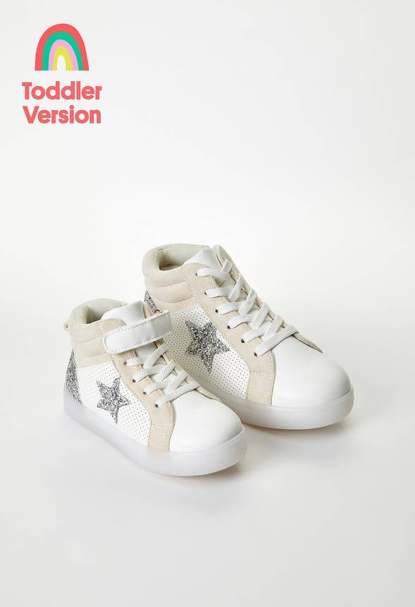 Side Icon Light Up High Top Sneaker White