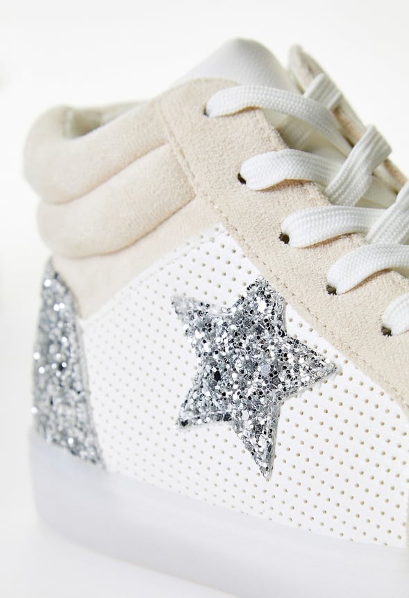 Side Icon Light Up High Top Sneaker White