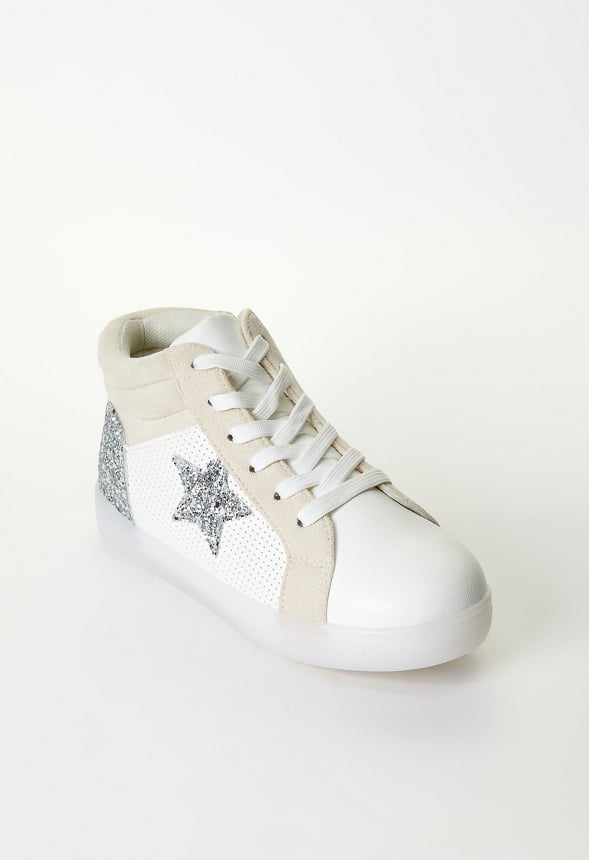 Side Icon Light Up High Top Sneaker White