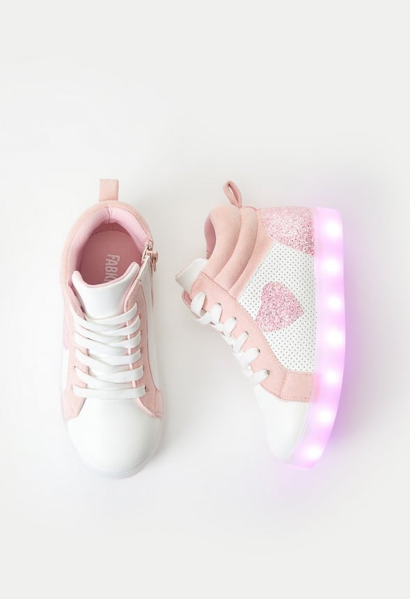 Side Icon Light Up High Top Sneaker White