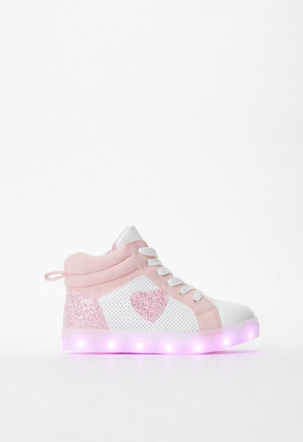 Side Icon Light Up High Top Sneaker White