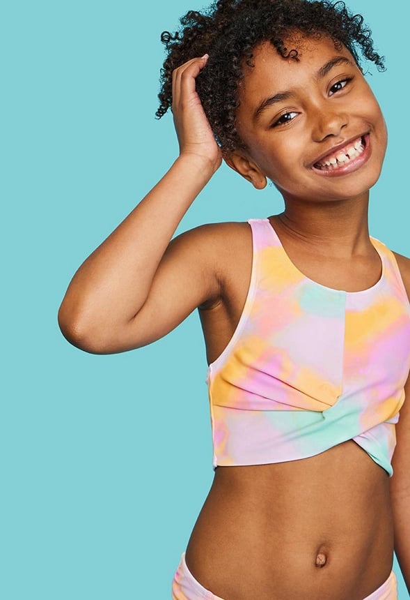 Tie Dye Cross Front Bikini Multi