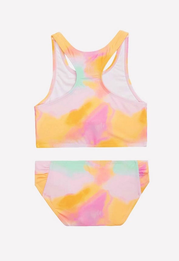 Tie Dye Cross Front Bikini Multi