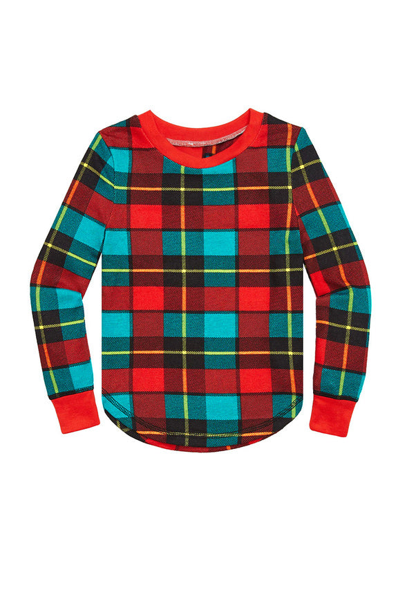 Plaid Snug Fit Pajama Set Red
