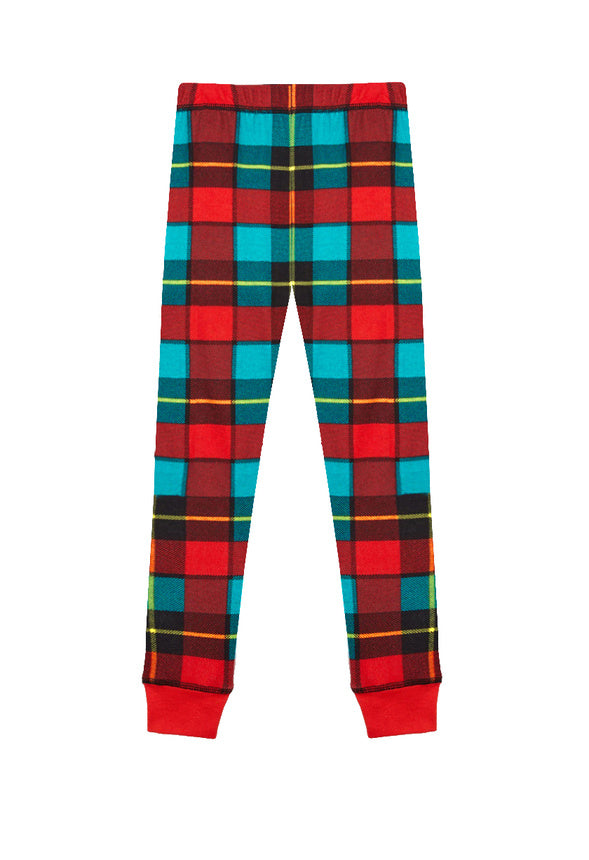 Plaid Snug Fit Pajama Set Red