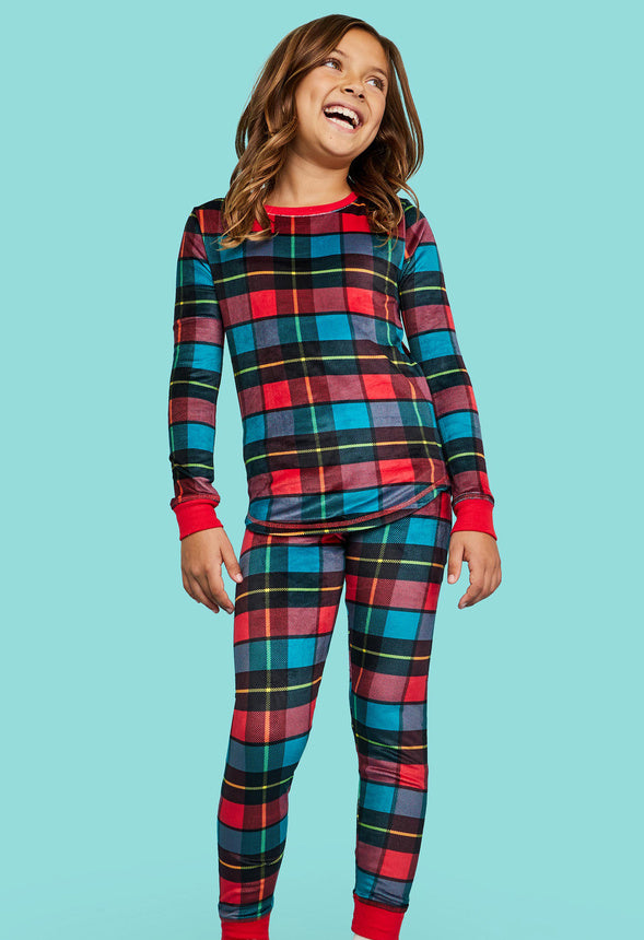 Plaid Snug Fit Sleep Set Red Plaid