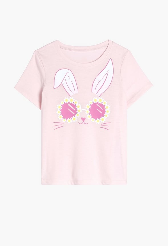 Bunny Sunglasses Tee Pink