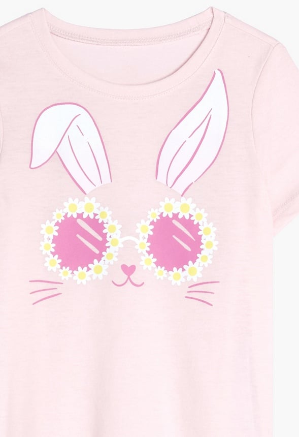 Bunny Sunglasses Tee Pink