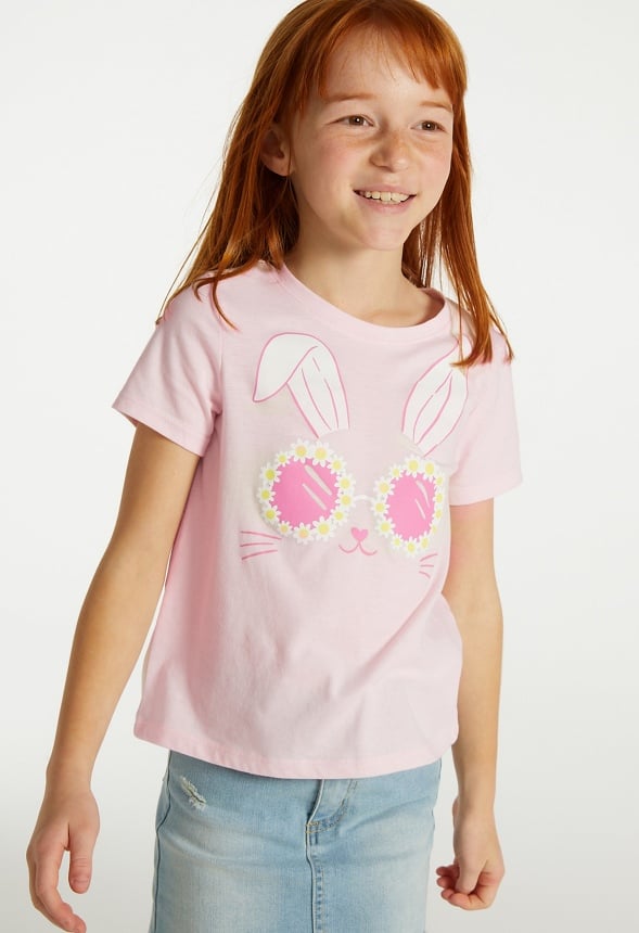 Bunny Sunglasses Tee Pink