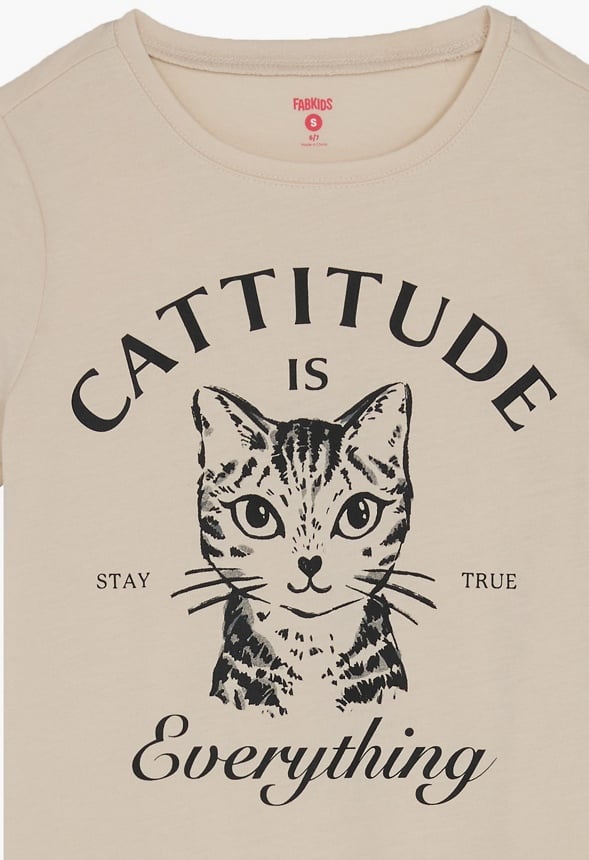 Cattitude Tee White
