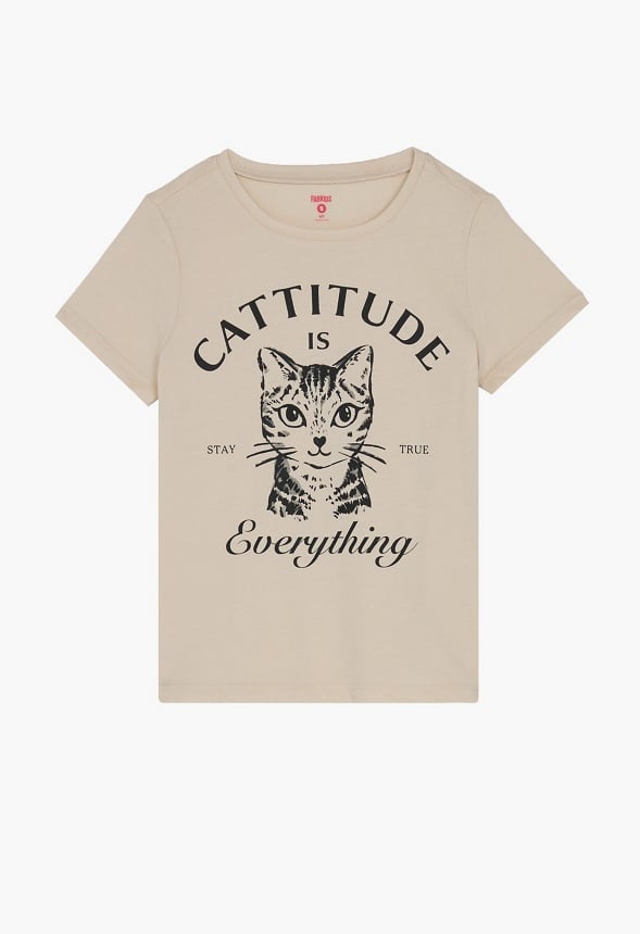 Cattitude Tee White