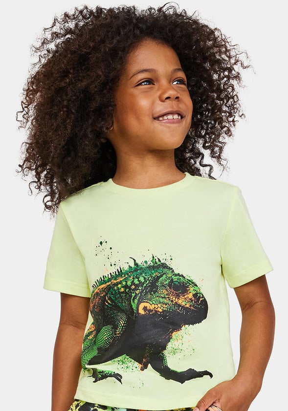 Iguana Tee Neon Lime