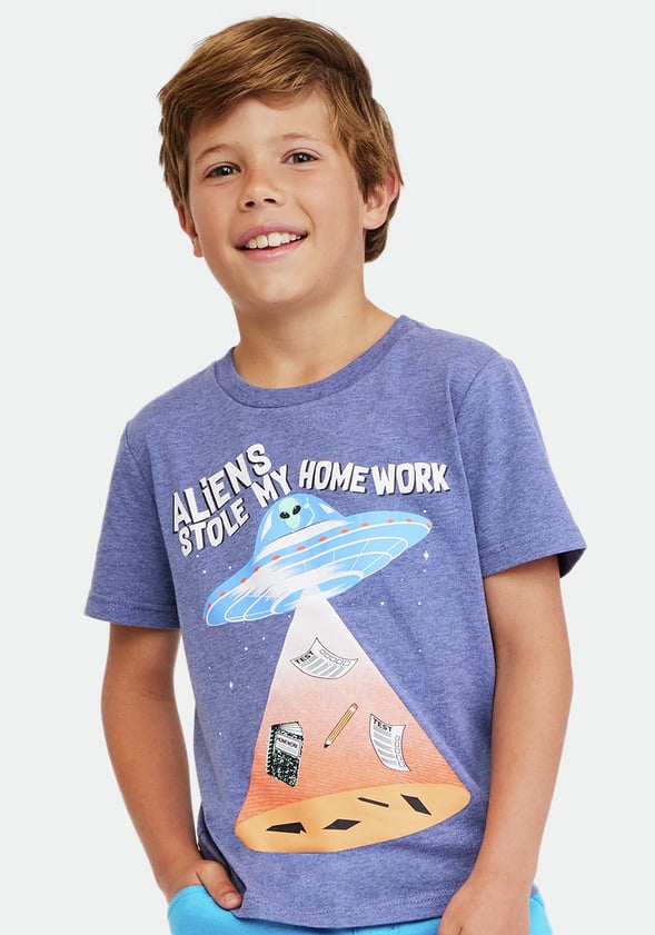 Alien Homework Tee Blue