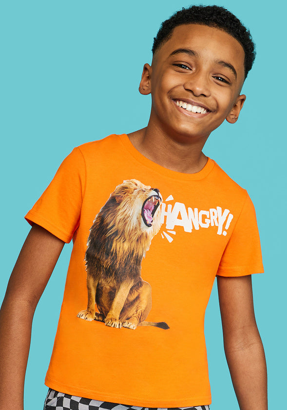 Hangry Lion Tee Orange