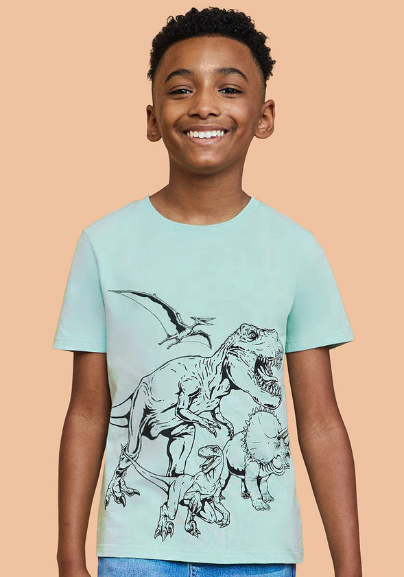 Dinosaur Scene Tee Green