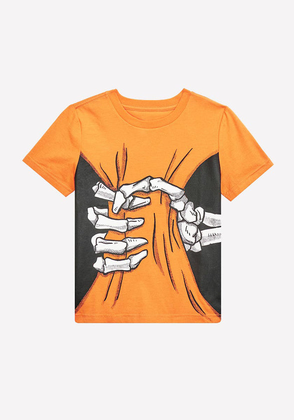 Skeleton Hand Tee Orange
