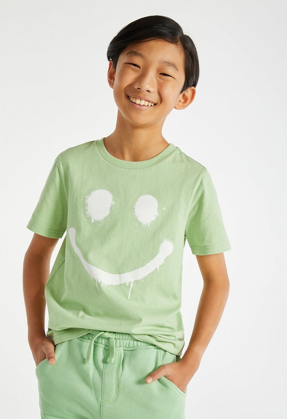 Smiley Emoji Tee Light Green