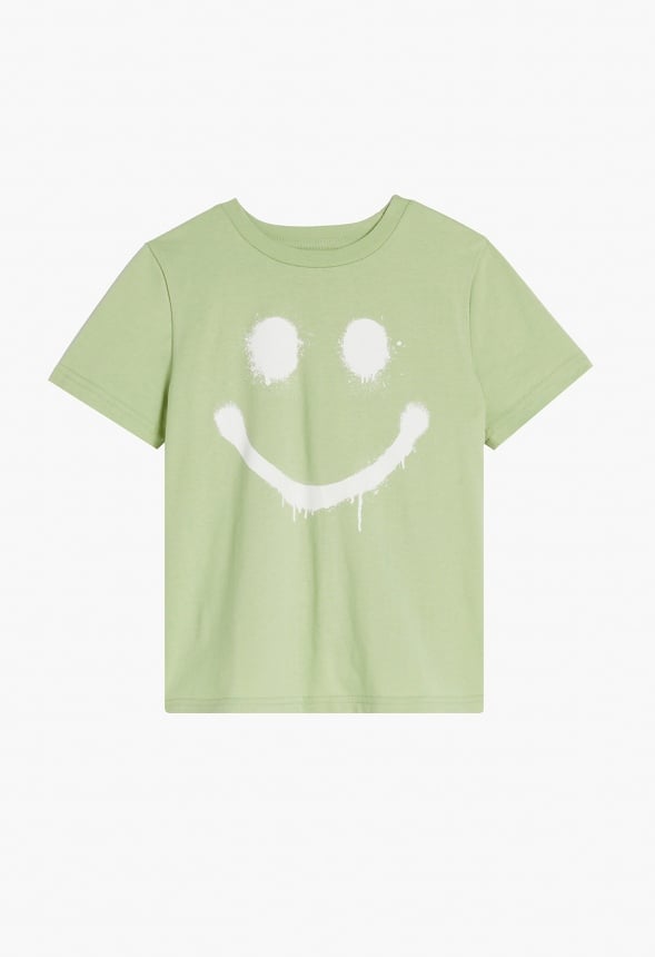 Smiley Emoji Tee Light Green