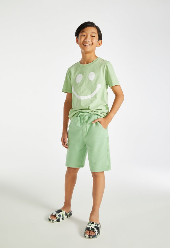 Smiley Emoji Tee Light Green