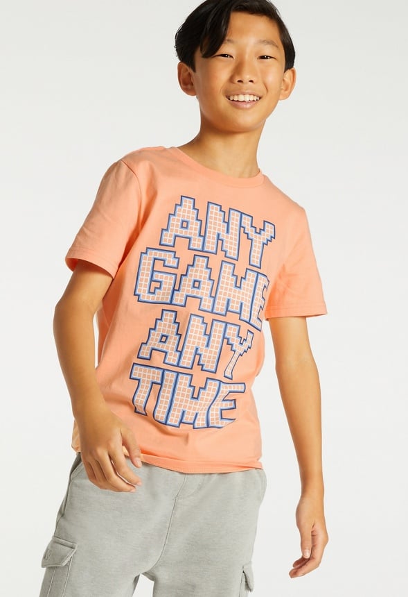 Any Game Any Time Tee Coral Orange
