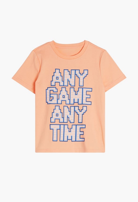 Any Game Any Time Tee Coral Orange