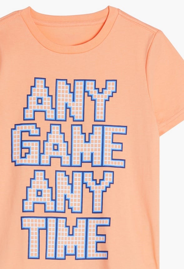 Any Game Any Time Tee Coral Orange