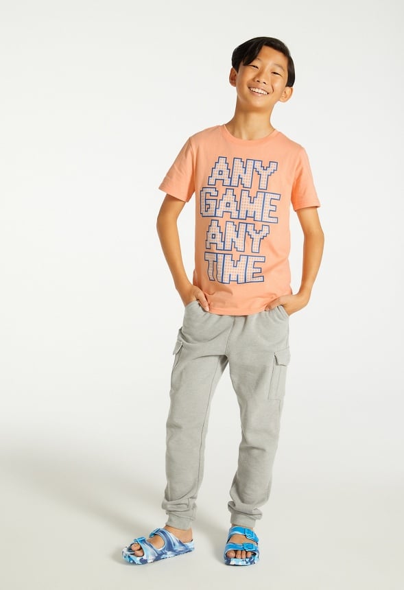 Any Game Any Time Tee Coral Orange